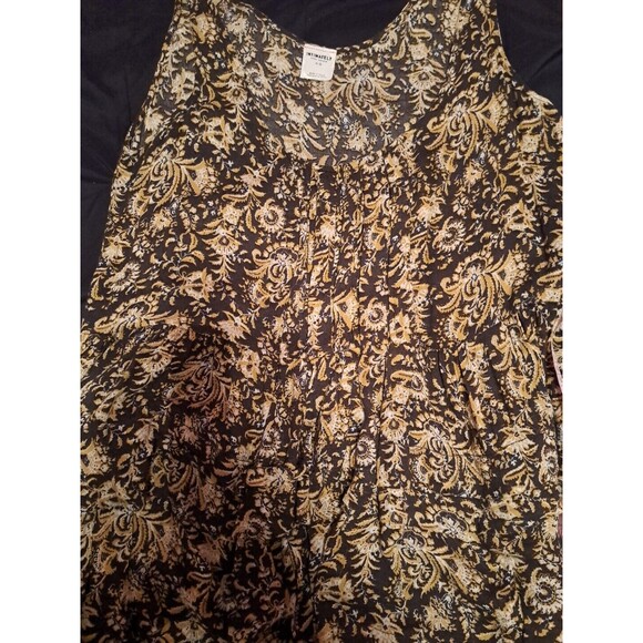 Intimately Free People Yellow & Black Paisley Tiered Ruffle Tank Top Tunic M - Picture 8 of 15